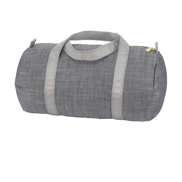 Grey Chambray Baby Duffel (Personalization Included)