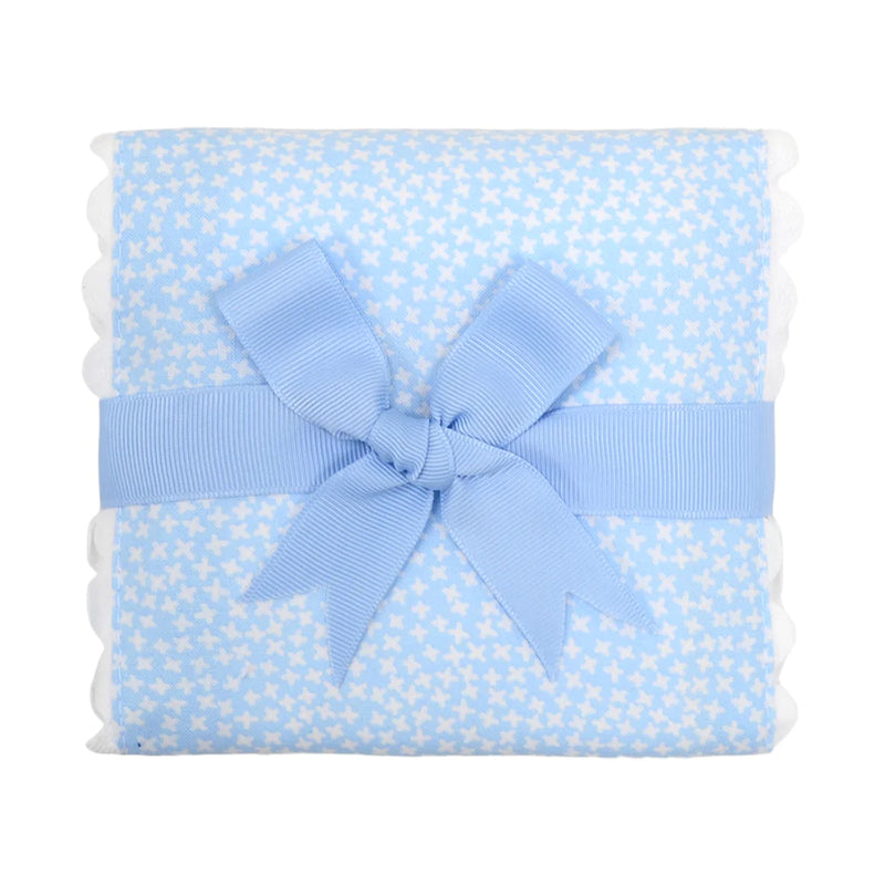 Blue Bunny Fancy Fabric Burp (Personalization Included)