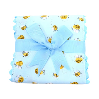 Blue Bee Fancy Fabric Burp Cloth (Personalization Included)