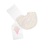 Ice Cream Box Set: Burp Pad & Bib (Personalization Included)