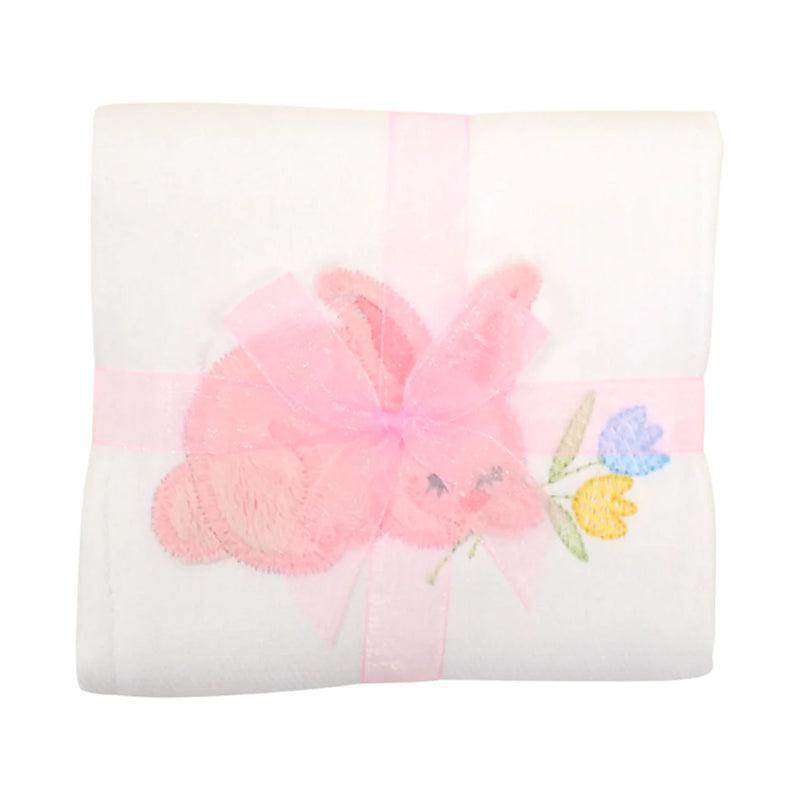 Pink Bunny Burp Cloth (Personalization Included)