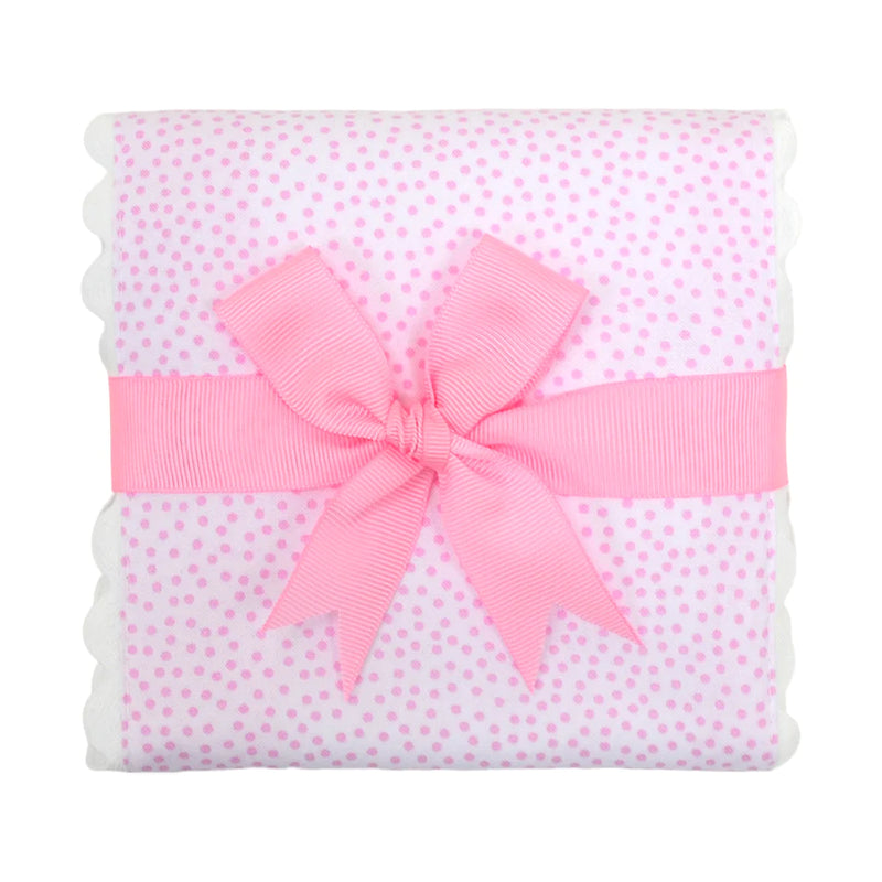 Pink Bunny Fancy Fabric Burp (Personalization Included)