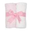 Pink Check Set of 2 Burps (Personalization Included)