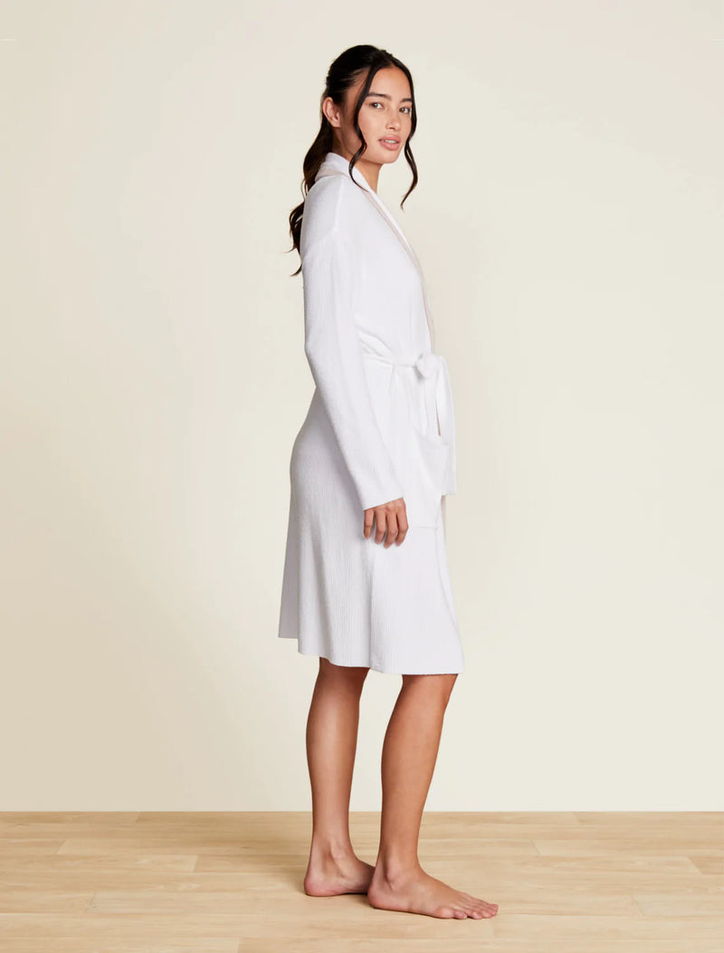 Tipped Ribbed Short Robe - Sea Salt Shell - CozyChic Ultra Lite® - Barefoot Dreams
