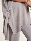 Barefoot Dreams Cozychic Ultra Lite Hi Low Poncho with Side Tie - Nickel
