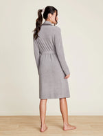 Tipped Ribbed Short Robe - Gray - CozyChic Ultra Lite® - Barefoot Dreams