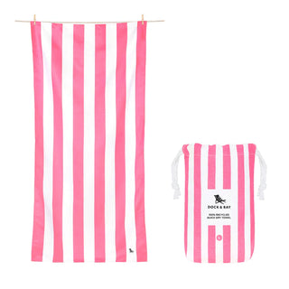Phi Phi Pink XL Stripe Quick Dry Beach Towel - Personalization Included