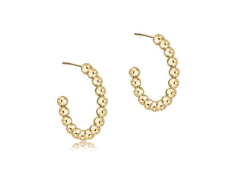 Beaded Classic 1" Post Hoop - 4mm Gold - J.A. Whitney