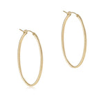 Oval 2" Textured Hoop Earring