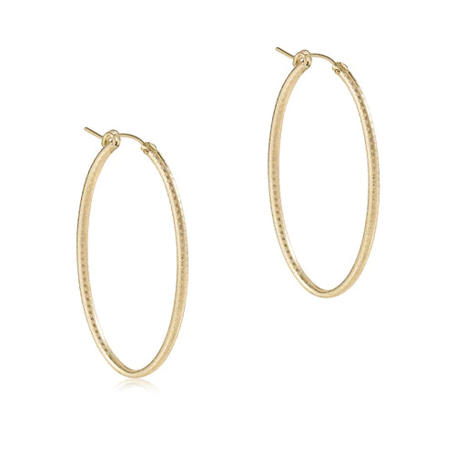 Oval 2" Textured Hoop Earring