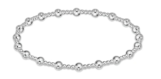 Classic Sincerity Pattern 4mm Bead Bracelet - Sterling