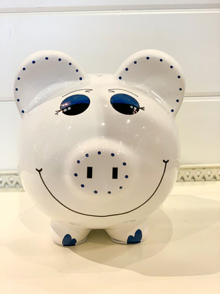 Hand-Painted Personalized Piggy Bank - Airplanes