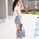Navy Stripe Cooler Tote - Personalization Included