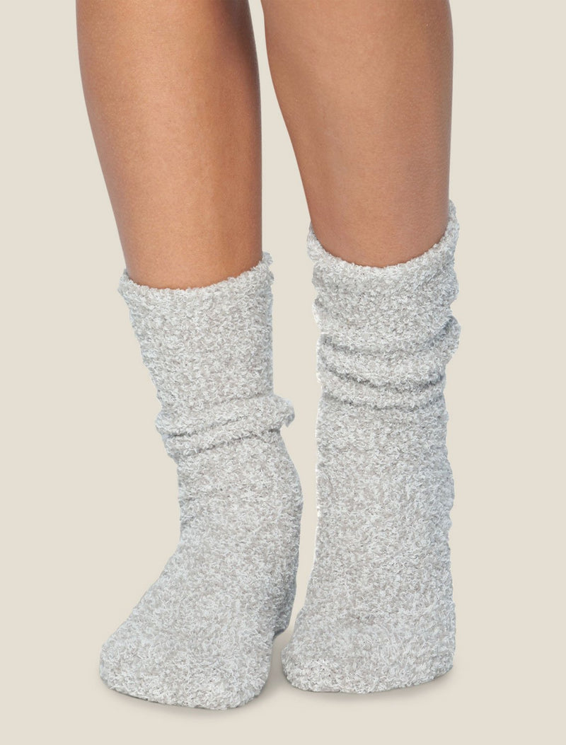 CozyChic Women's Heathered Socks - Oyster / White