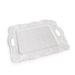Alegria Rectangle Tray with Handles (White)