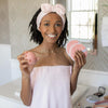 Light Pink Plush Bow Spa Headband