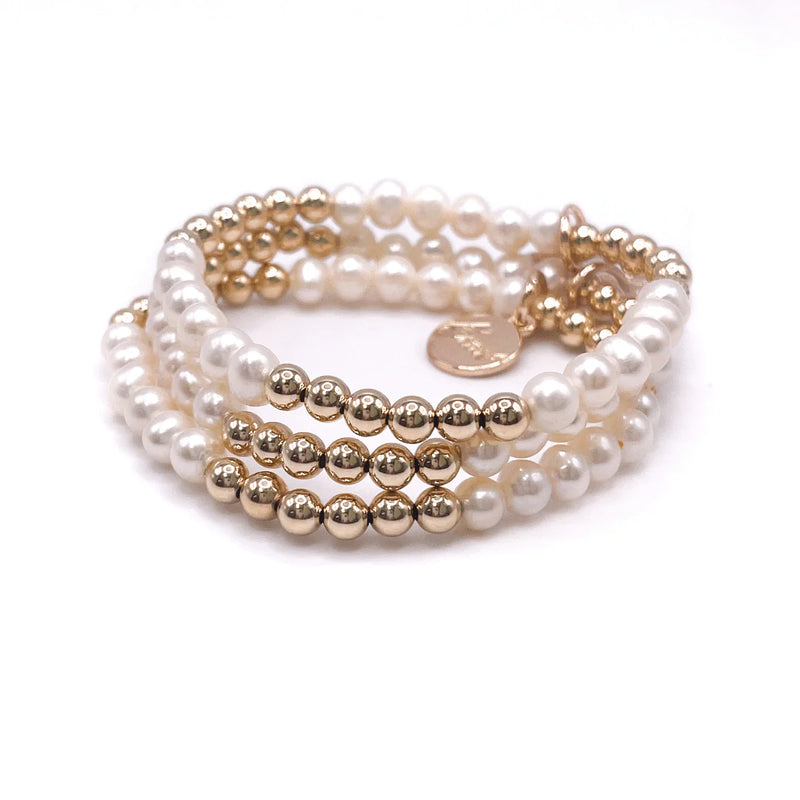 Bowood Lane Sloane Bracelet - White / Gold