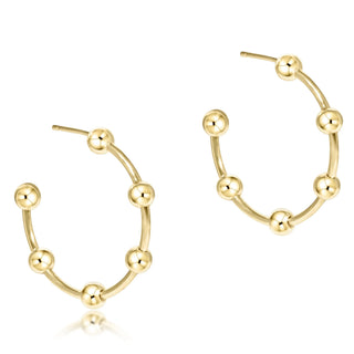 Beaded Simplicity 1" Post Hoop - 4 mm Gold Earrings - J.A. Whitney