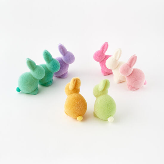 Small 7" Flocked Seated Bunny