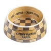 Chewy Vuiton Large Dog Bowl - Checker