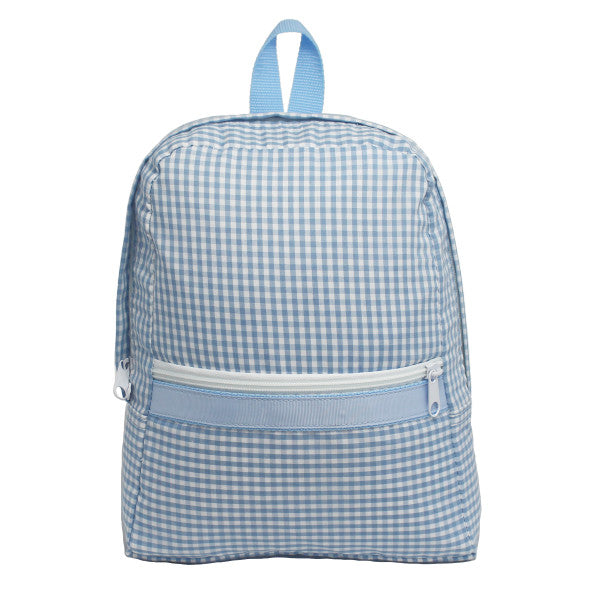 Blue Gingham Small Backpack (Personalization Included)