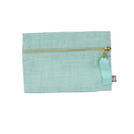 Mint Chambray Cosmo Bag (Personalization Included)