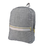 Grey Chambray Large Backpack (Personalization Included)