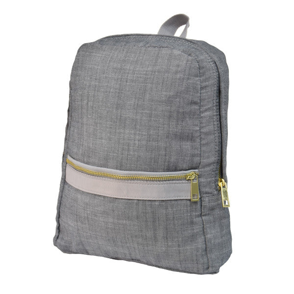Grey Chambray Small Backpack (Personalization Included)