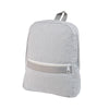 Grey Seersucker Small Backpack (Personalization Included)