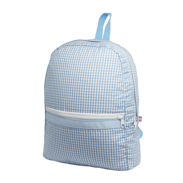Blue Gingham Large Backpack (Personalization Included)