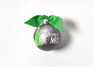 Our First Christmas As Mr. And Mrs. Glass Ornament - Personalization Included