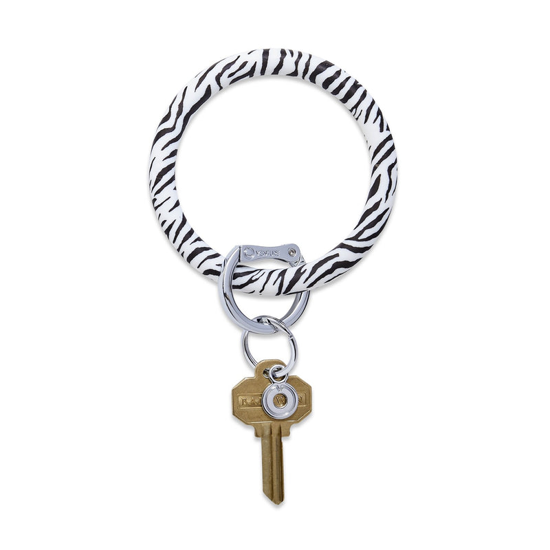 Zebra Silicone Big O Key Ring