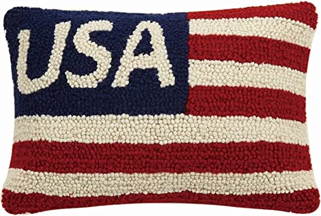 USA 8"x12" Hooked Pillow