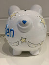 Hand-Painted Personalized Piggy Bank - Moon & Stars