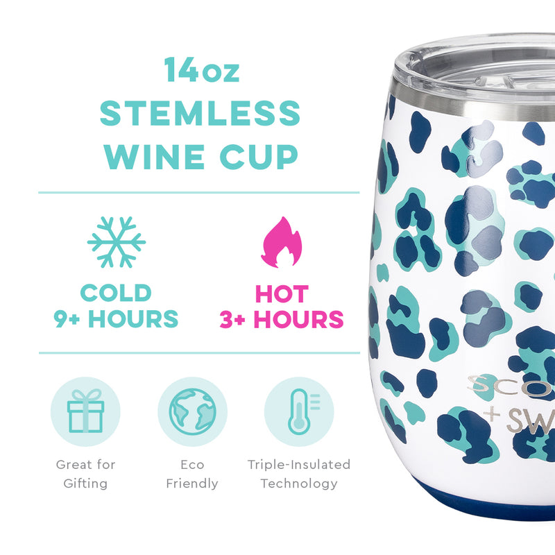 Swig 14 oz Stemless Wine Cup - Cool Cat (Personalization Available)