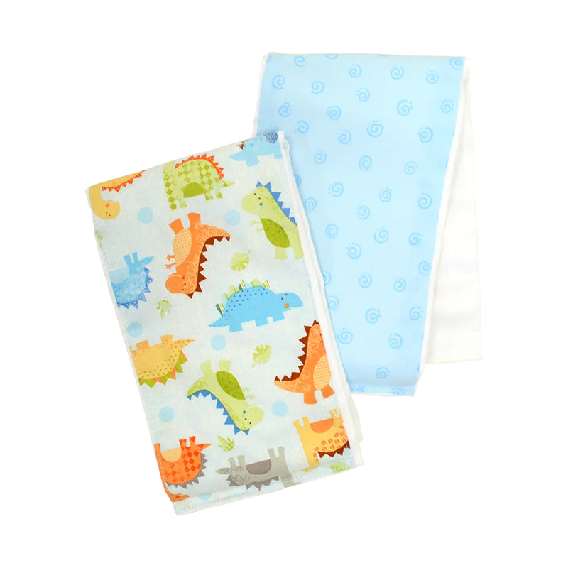 Dinosaur Set of 2 Fabric Burps (Personalization Included)