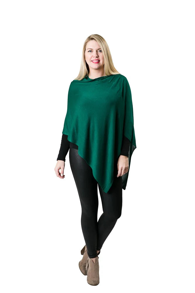 Bamboo Poncho - Forest Green