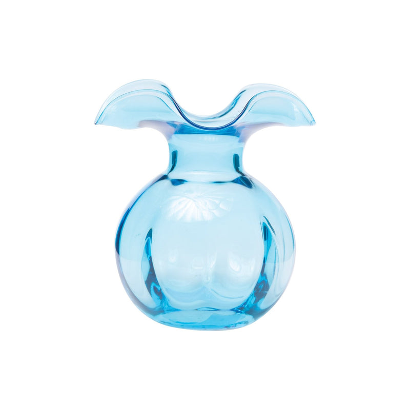 Aqua Bud Hibiscus Glass Vase