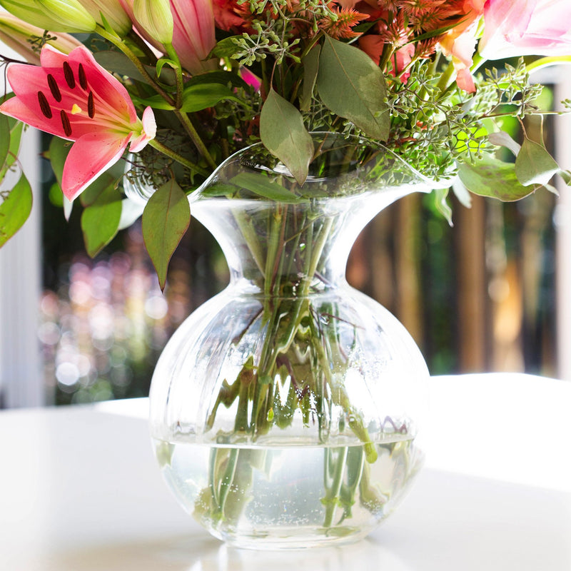 Clear Small Hibiscus Glass Vase