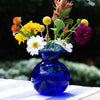 Cobalt Bud Hibiscus Glass Vase