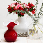 Red Small Hibiscus Glass Vase