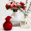White Medium Hibiscus Glass Vase