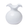 White Small Hibiscus Glass Vase