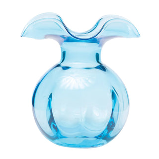 Aqua Medium Hibiscus Glass Vase