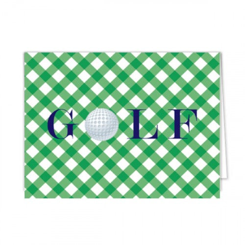 Gingham Golf Folded Notecards