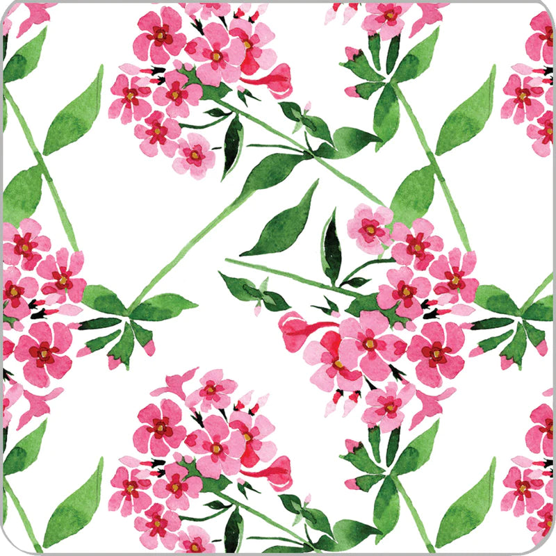 Pink Flowers Paper Coasters